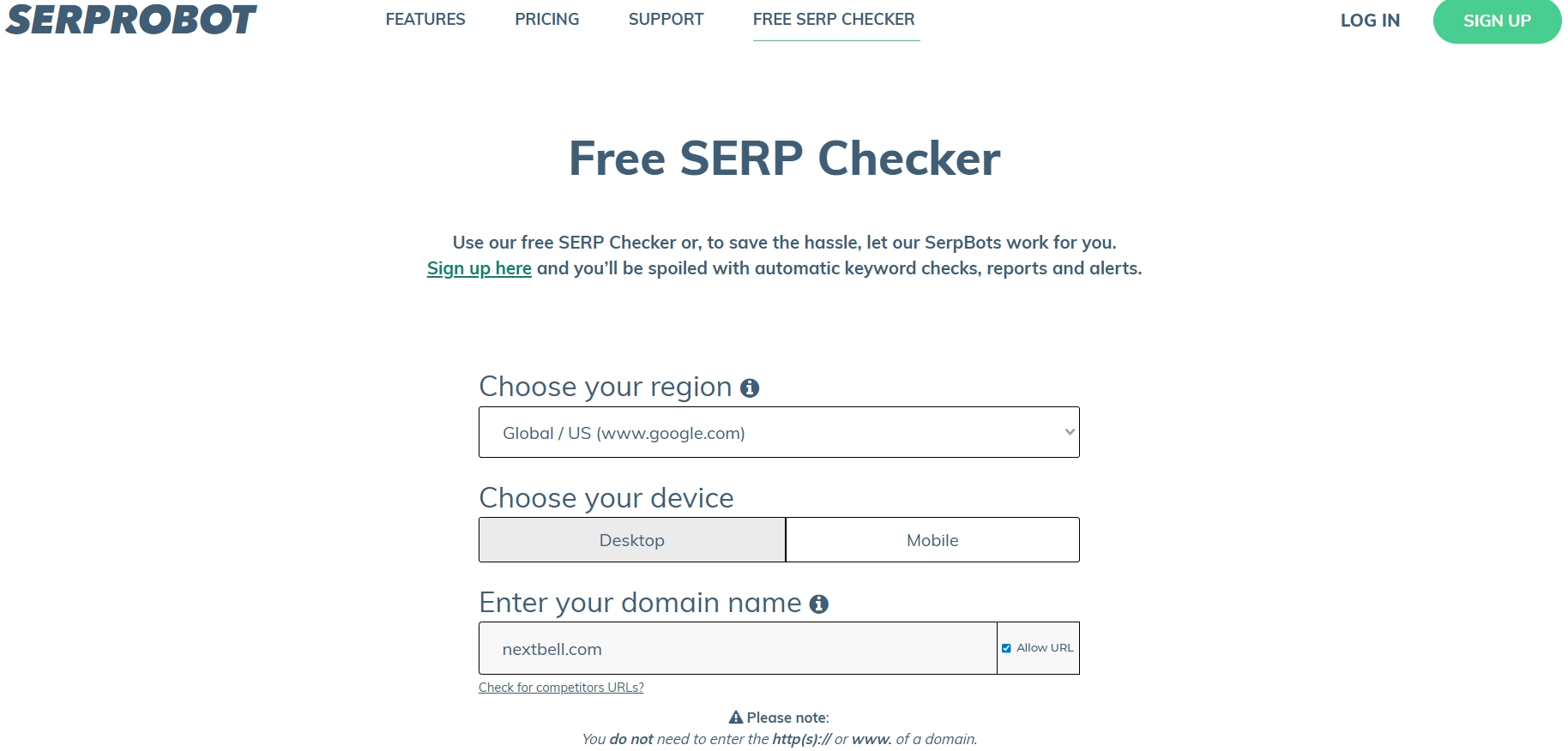 SERP Robot SEO Tool